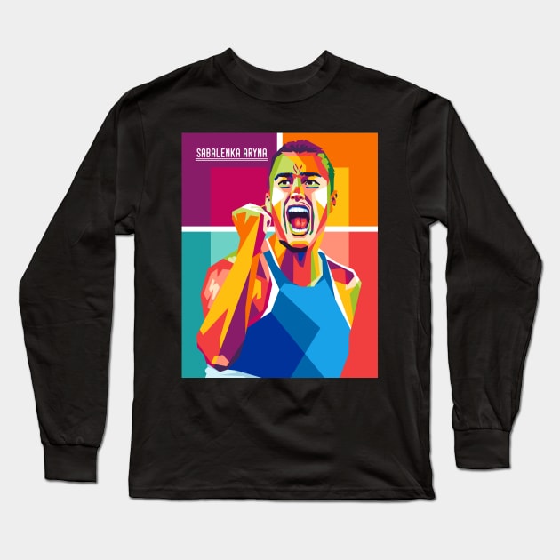 sabalenka aryna wpap Long Sleeve T-Shirt by cool pop art house